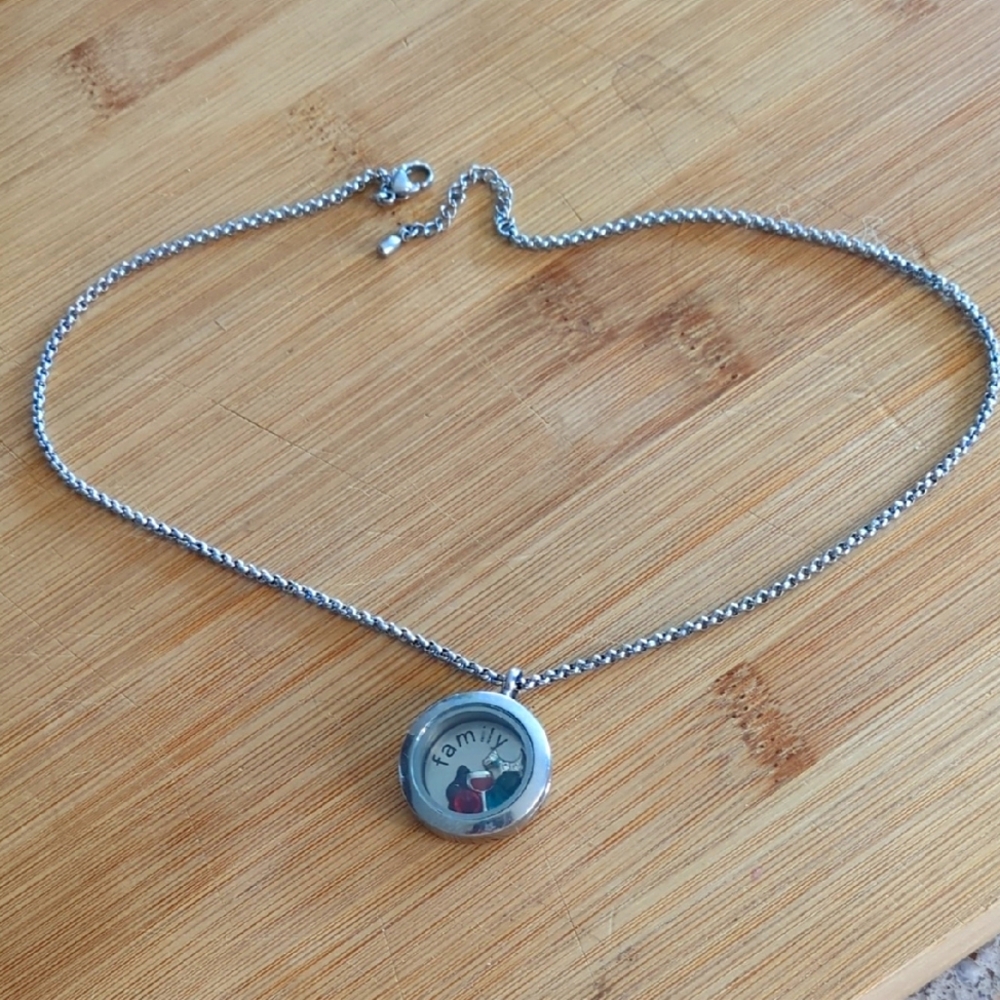 Silver Family Locket Necklace